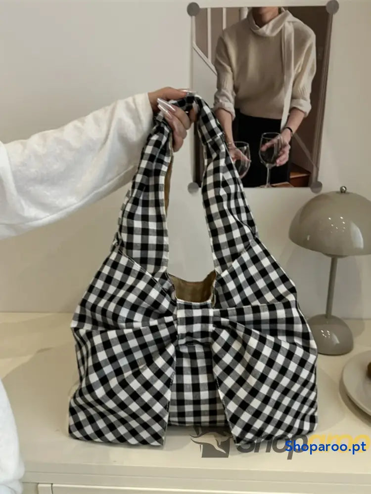 Ruched Bow Shoulder Bag