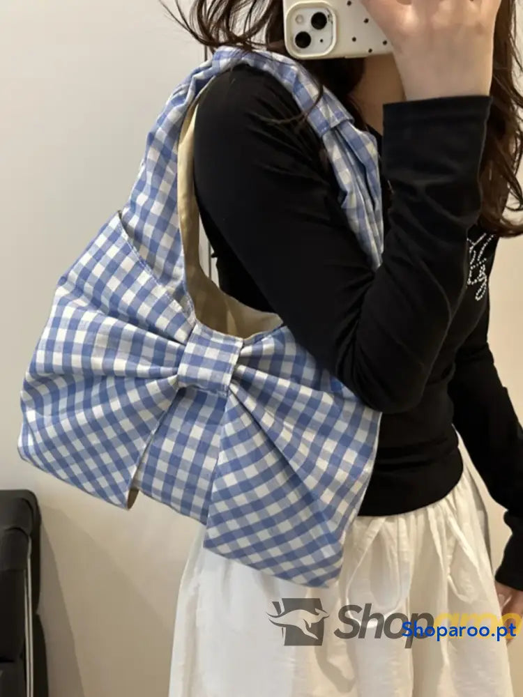 Ruched Bow Shoulder Bag