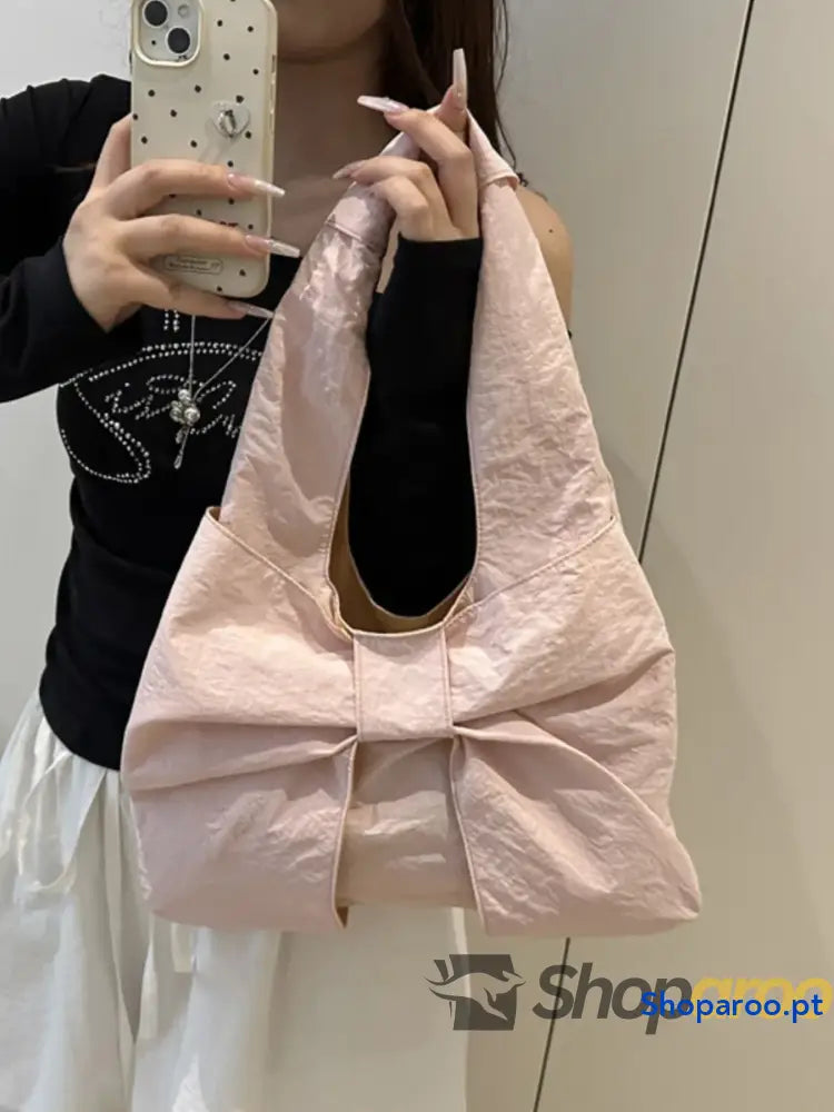 Ruched Bow Shoulder Bag