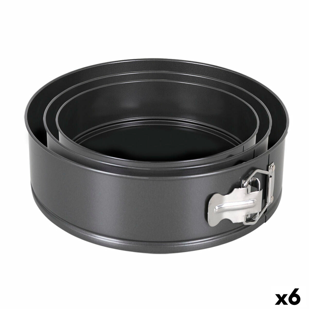 Molde Desmontável Quttin Preto 24 x 7+28 x 6,8 cm 3 Peças (6 Unidades)