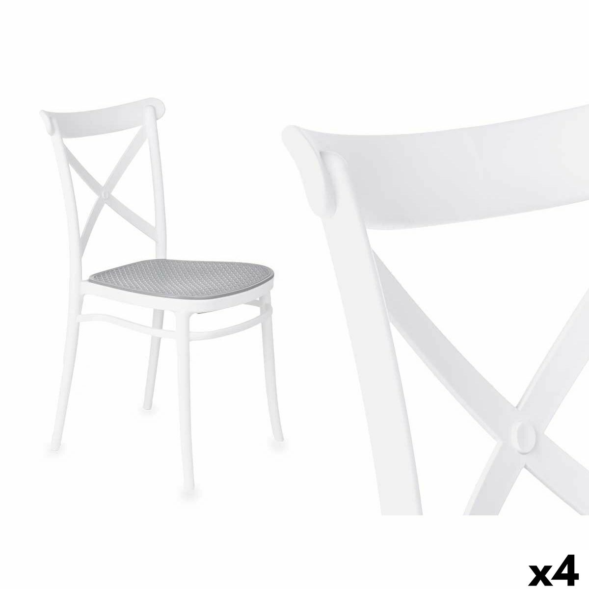 Cadeira Ibergarden PC-175 Branco Cinzento 4 Unidades