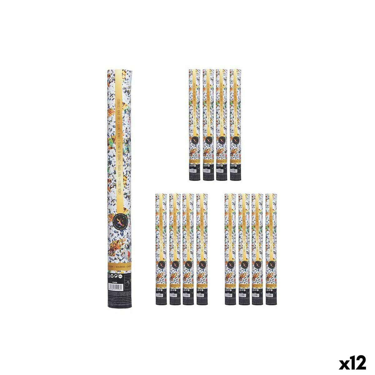 Canhão de confetti 9901-50 Multicolor Papel Cartão Plástico 5 x 48,5 x 5 cm (12 Unidades)