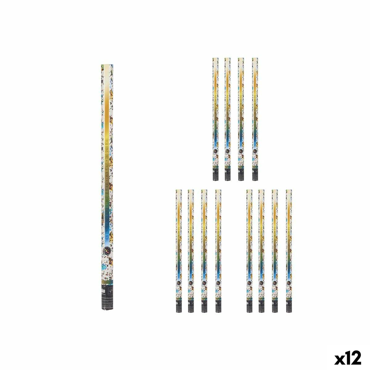 Canhão de confetti NAVI-AR-483 Multicolor Papel Cartão Plástico 5 x 98,5 x 5 cm (12 Unidades)