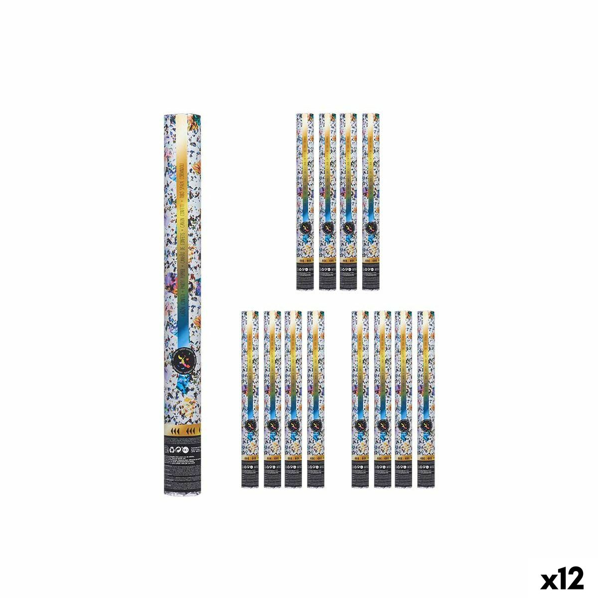 Canhão de confetti XZY99A-50 Multicolor Papel Cartão Plástico 5 x 49 x 5 cm (12 Unidades)