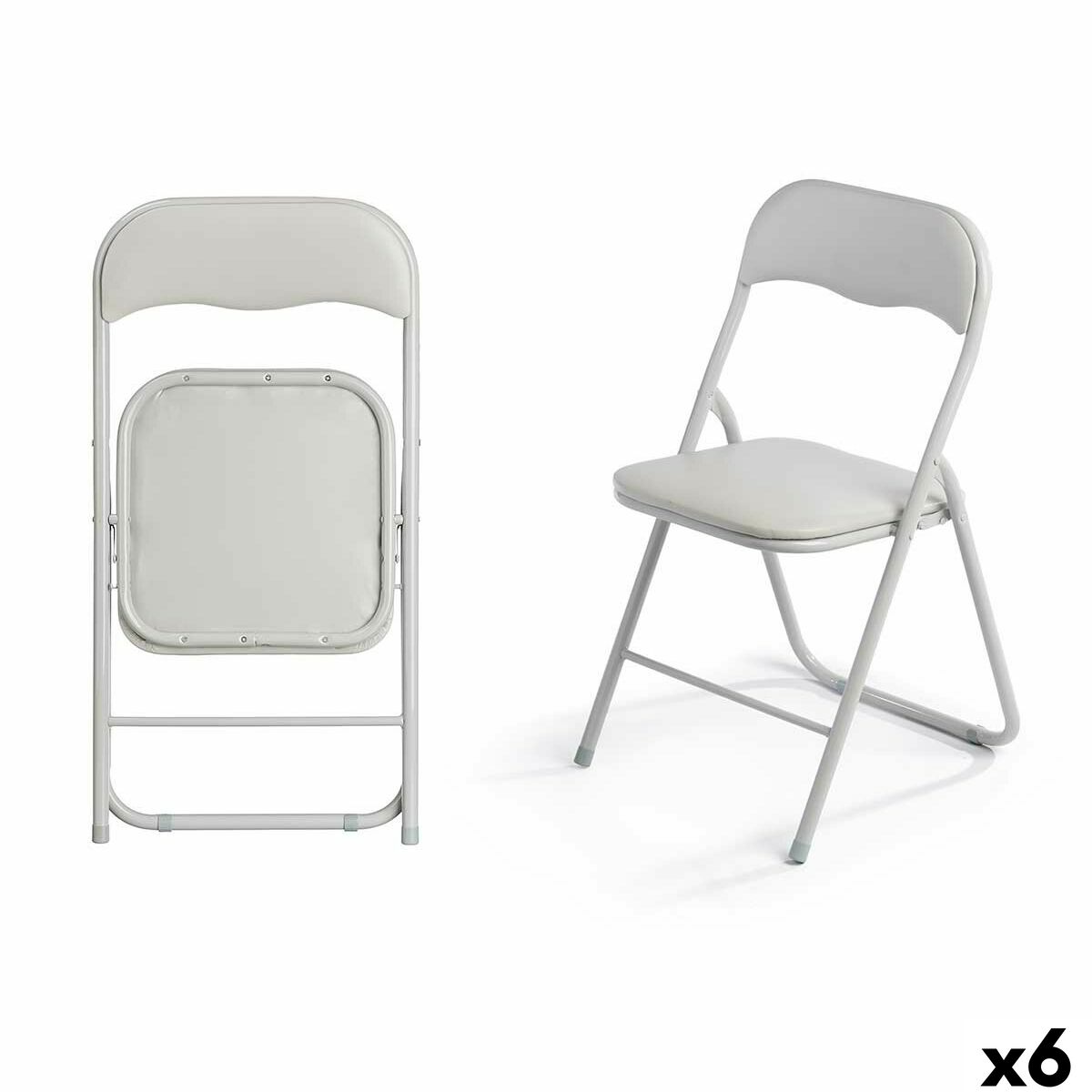 Cadeira de Campismo 10925 Cinzento 43 x 46 x 78 cm 88 x 6,5 x 45 cm (6 Unidades)