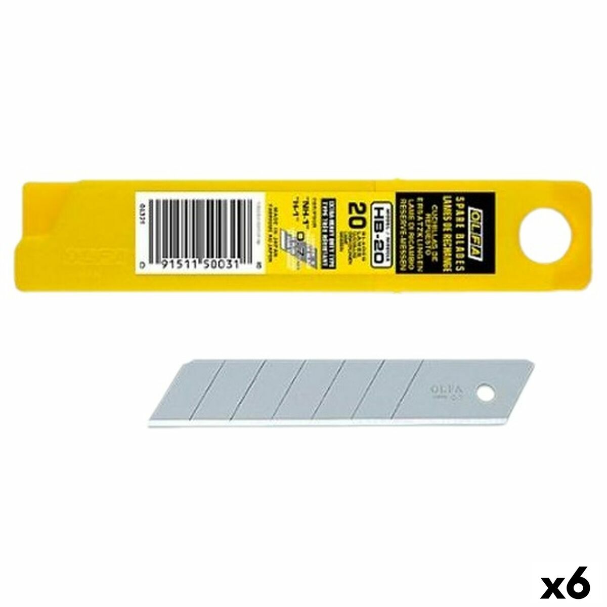 Lâmina de Corte Olfa 10 x 2,5 cm (6 Unidades)