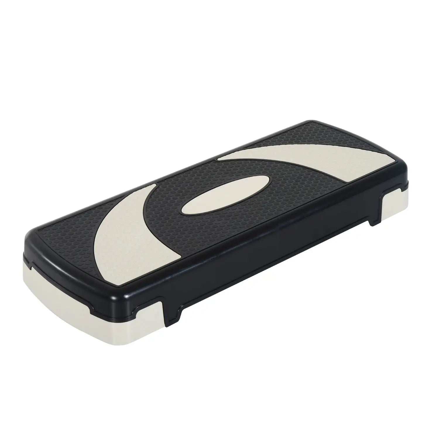 Step para Exercício Aeróbico Plataforma Step com Altura Ajustável em 3 Níveis com Carga Máxima 150kg para Exercício em Academia Casa 80x31x10-20cm Preto e Branco