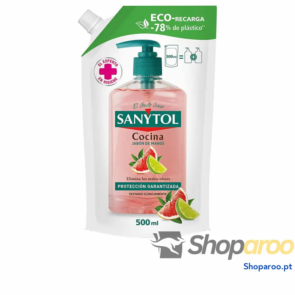 Sabonete de Mãos Sanytol 500 ml Antibacteriano Cozinha Recarga