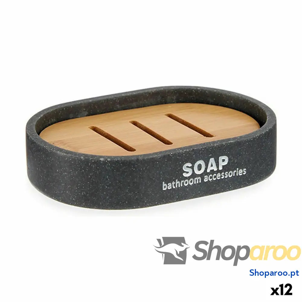 Saboneteira Berilo 77934 Castanho Cinzento Resina 8 x 2,5 12,5 cm (12 Unidades)