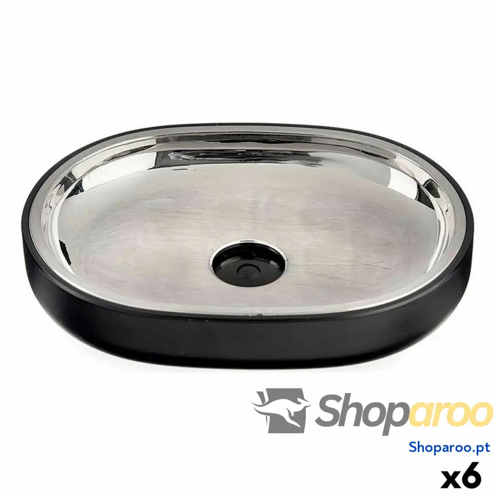 Saboneteira Berilo BP15 004 1 Preto Aço inoxidável Plástico 9,5 x 2,5 13 cm (6 Unidades)