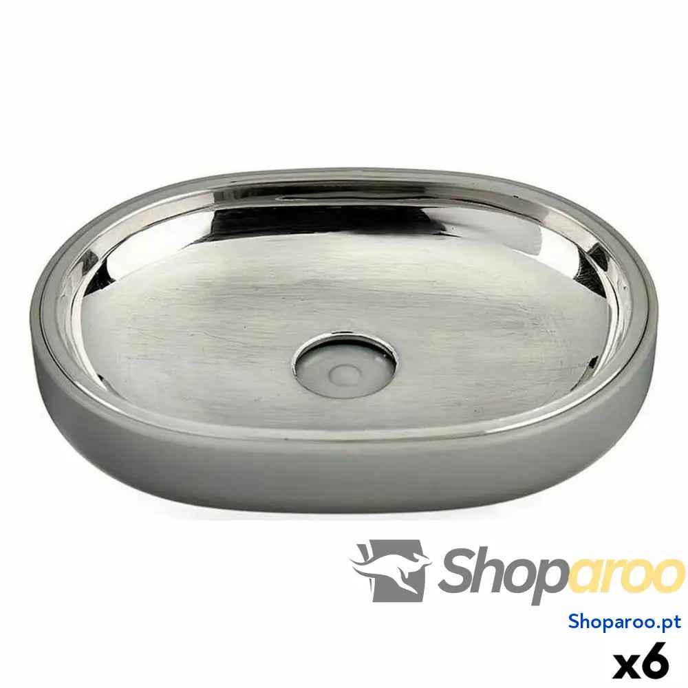 Saboneteira Berilo BP15 004 3 Cinzento Prateado Aço inoxidável Plástico 9,5 x 2,5 13 cm (6 Unidades)