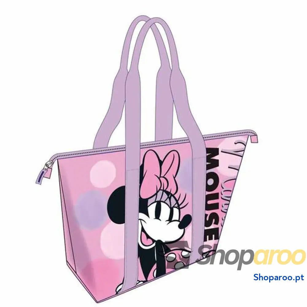 Saco de Praia Minnie Mouse Cor de Rosa 47 x 33 x 15 cm