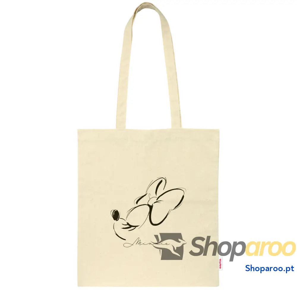 Saco de tecido Minnie Mouse Natural Beige