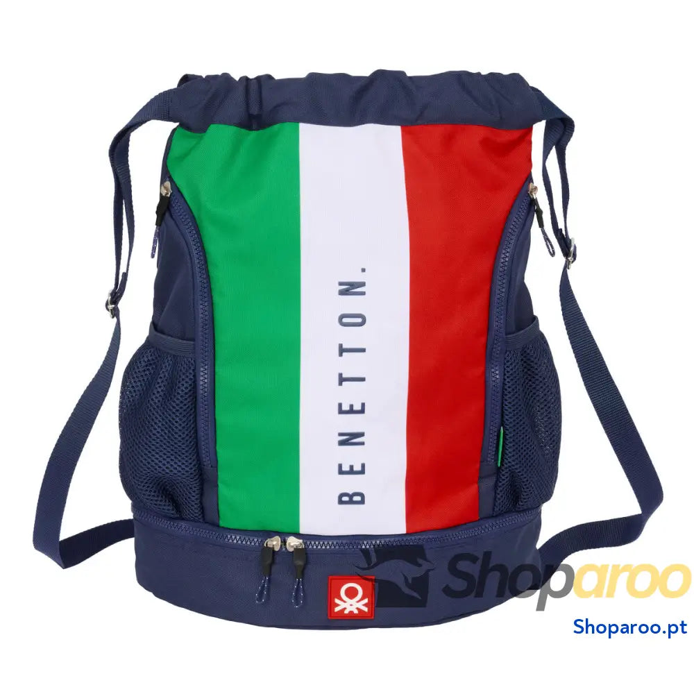 Saco Mochila com Cordas Benetton Flag Azul Marinho 35 x 40 x 1 cm