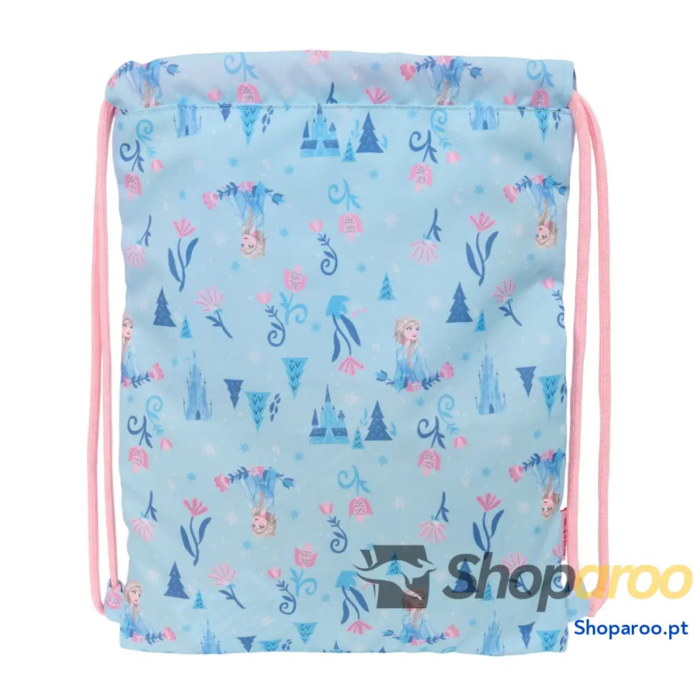 Saco Mochila com Cordas Frozen Ice magic Azul 26 x 34 x 1 cm