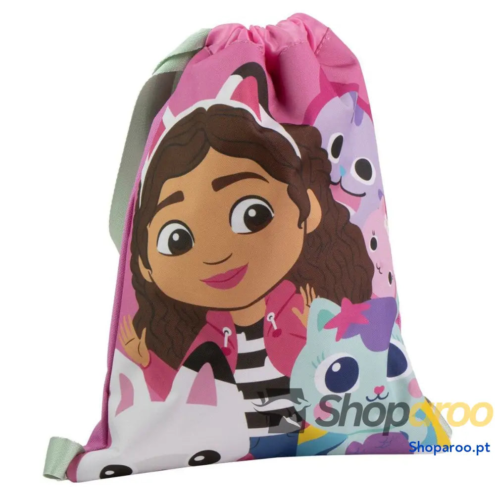 Saco Mochila com Cordas Gabby's Dollhouse Cor de Rosa 27 x 33 x 1 cm