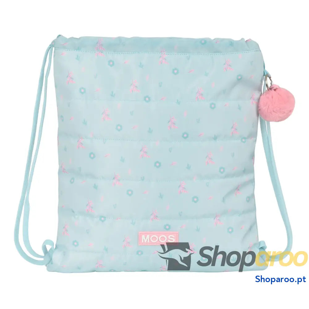 Saco Mochila com Cordas Moos Garden Turquesa