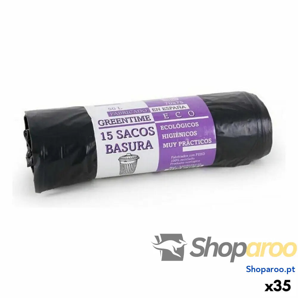 Sacos de Lixo Eco Green Time Greentime eco 50 L (35 Unidades)