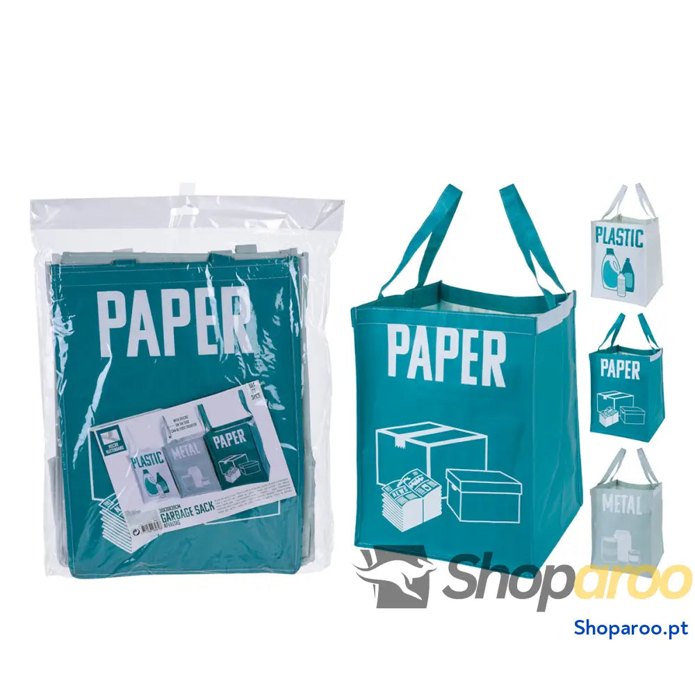 Sacos de Lixo Paper-Plastic-Metal Pack de 3 uds