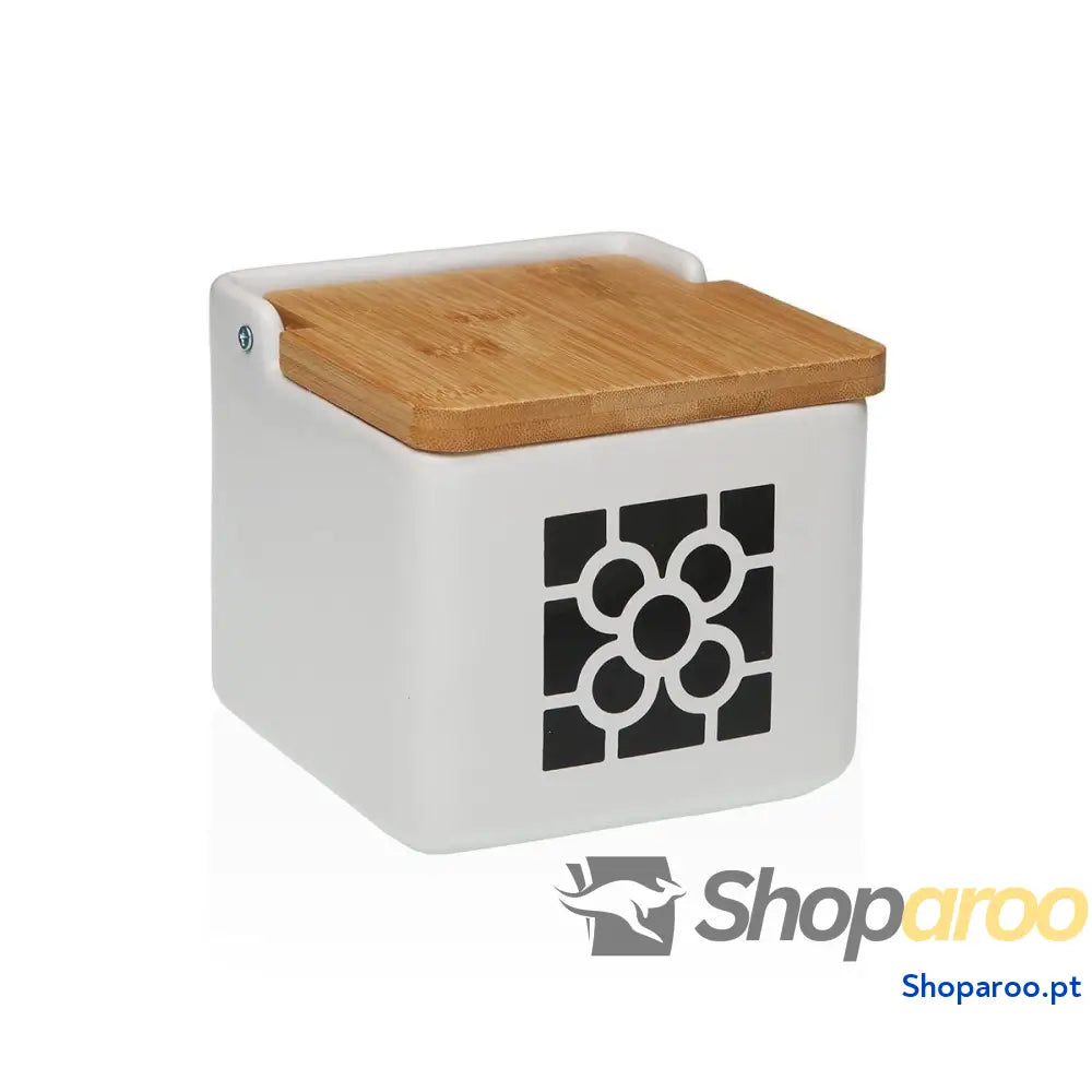 Saleiro com Tampa Versa Cerâmica 12,2 x 11,5 x 12,2 cm
