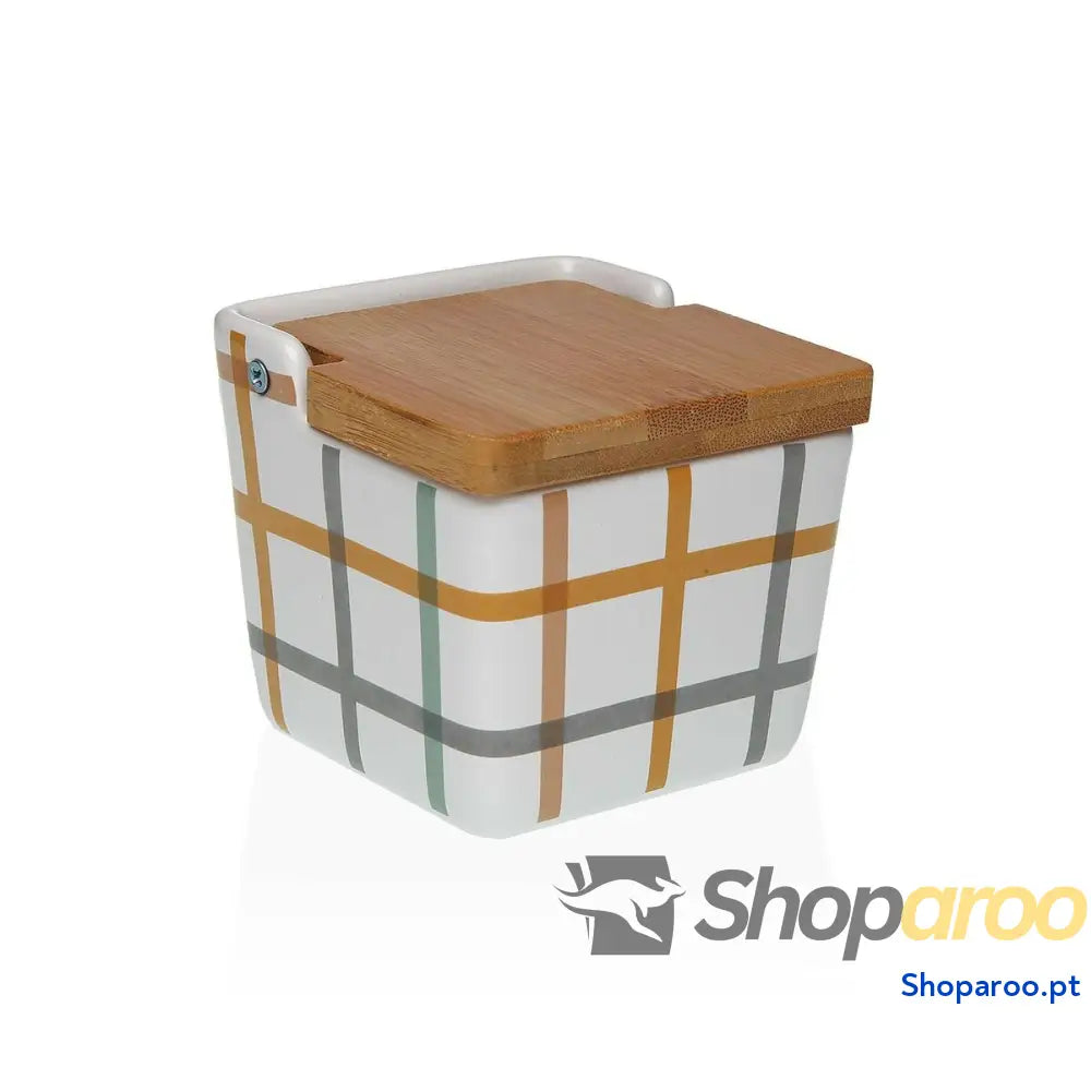 Saleiro com Tampa Versa Peter Cerâmica 8,8 x 8,5 x 8,8 cm