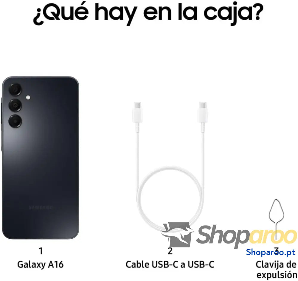Samsung Galaxy A16 4G LTE telemóvel Android ecrã 6,7’’ super AMOLED várias câmaras armazenamento de 256 GB preto