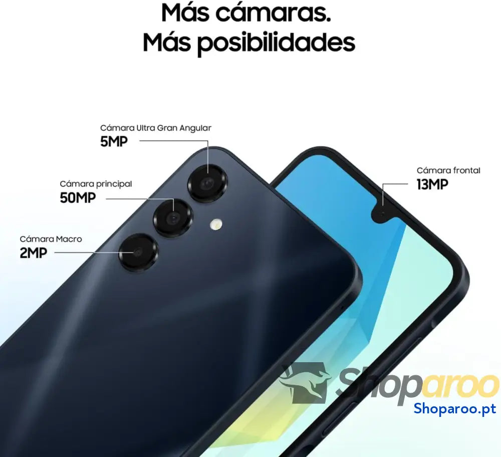 Samsung Galaxy A16 4G LTE telemóvel Android ecrã 6,7’’ super AMOLED várias câmaras armazenamento de 256 GB preto