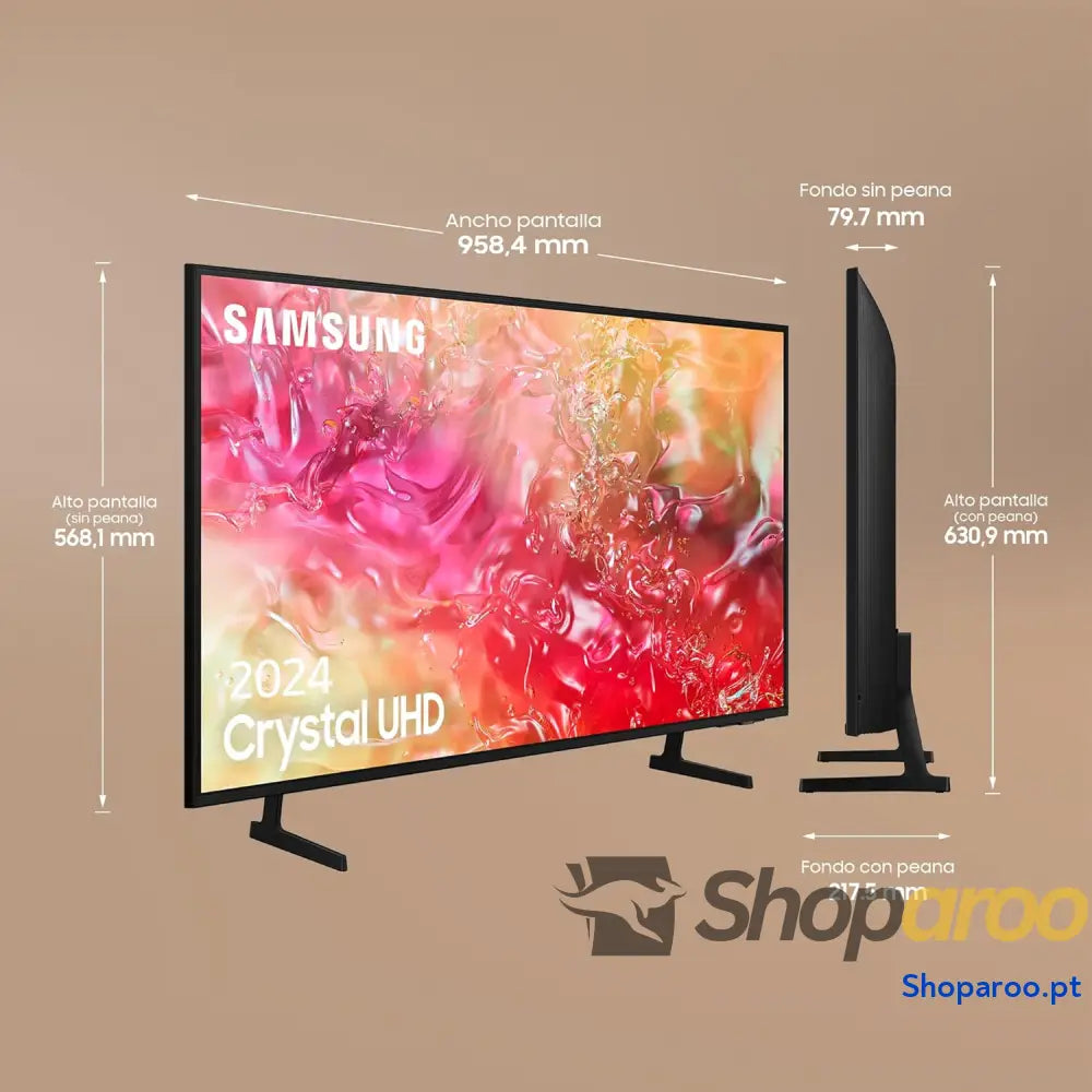 Samsung TV Crystal UHD 2024 43DU7105 Smart de 43’’ com cores puras PurColor a melhor todos os altifalantes