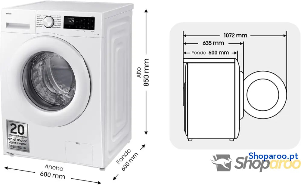 SAMSUNG WW90CGC04DTEEC Máquina de lavar 9 kg AI EcoBubble™ com SmartThings e inteligência artificial classe A cor branca