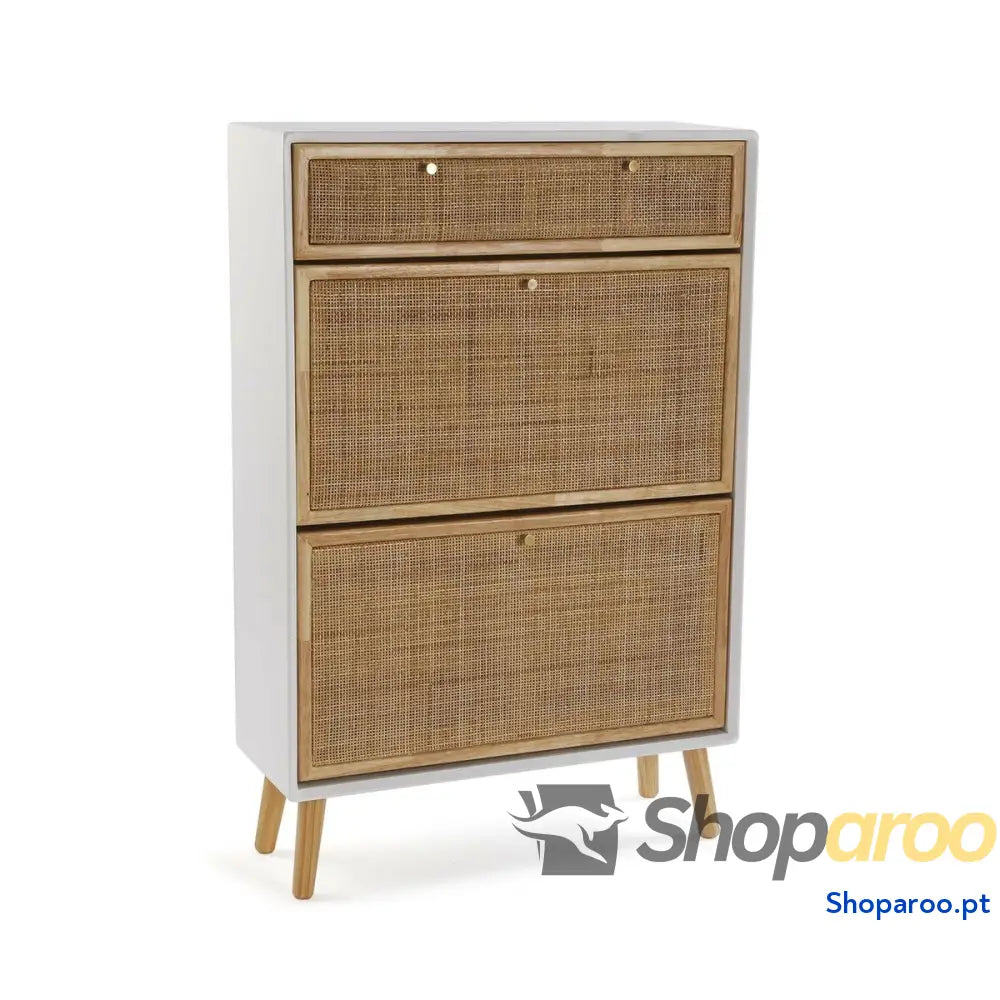 Sapateira Versa Vega Rotim Madeira de paulónia 25,5 x 106 x 70 cm