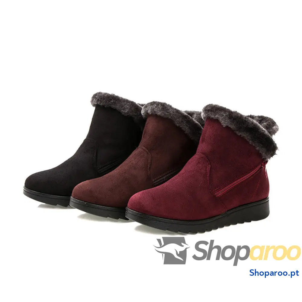 Sapatos de tecido quente para mulheres botas neve idosos