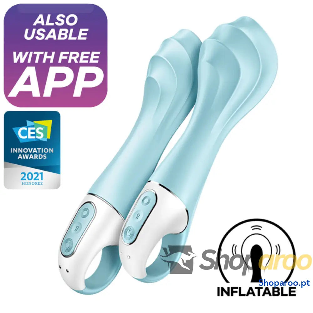 SATISFYER - AIR PUMP VIBRADOR 5+ APLICATIVO VIBRADOR INFLVEL G-SPOT AZUL