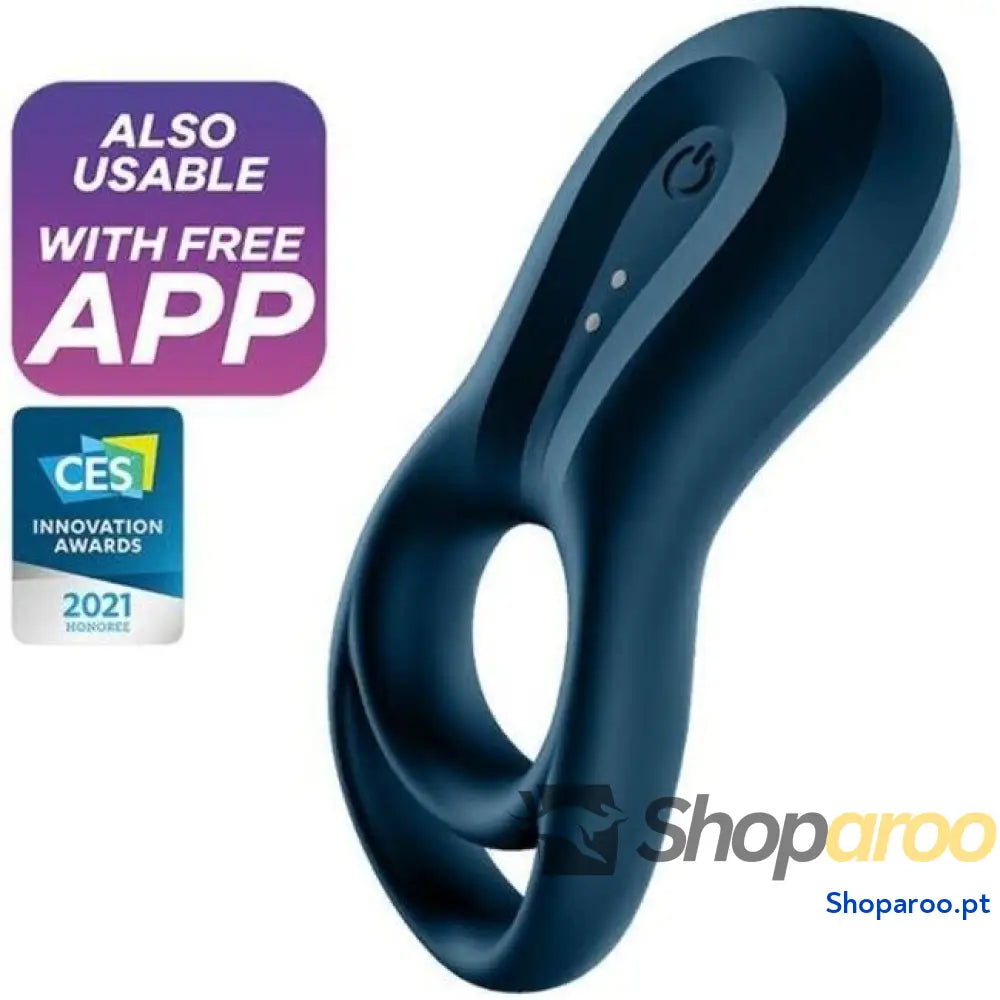 SATISFYER - APLICATIVO VIBRADOR DE ANEL EPIC DUO AZUL