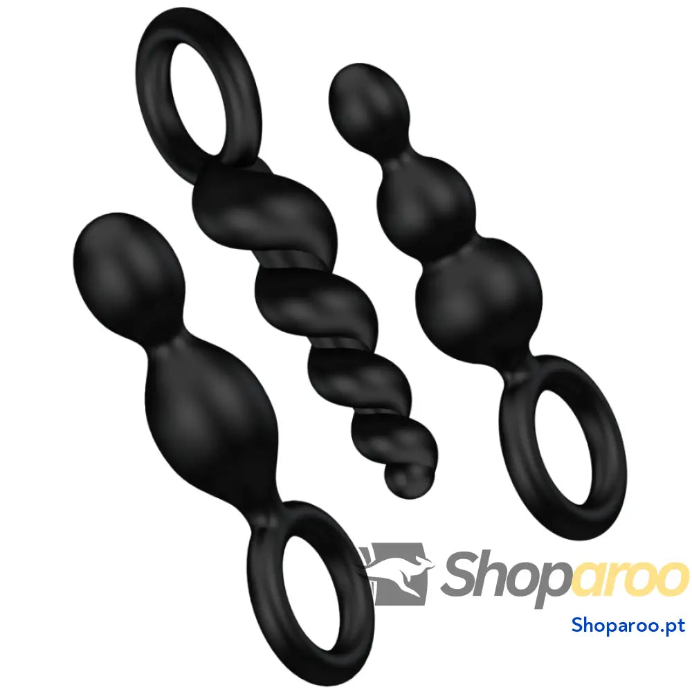 SATISFYER - CONJUNTO DE PLUGS ANAIS 3 PCS PRETO
