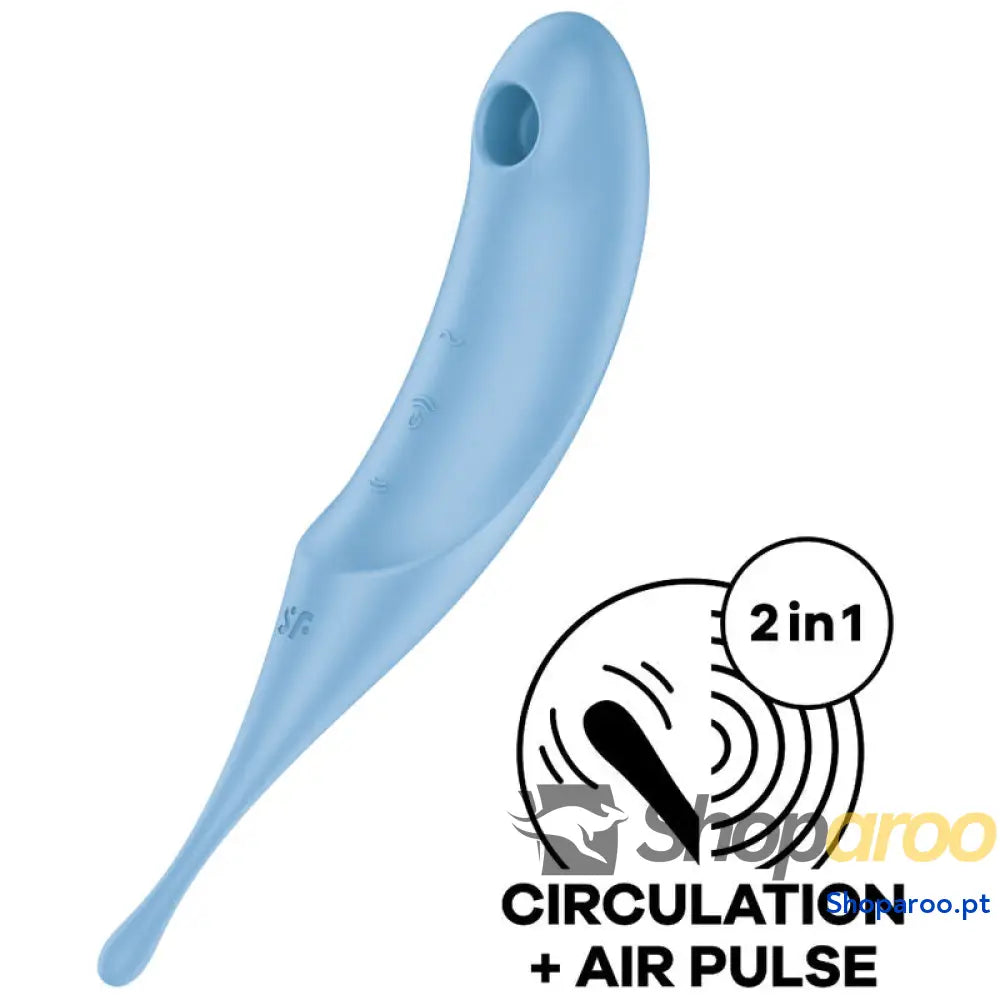 SATISFYER - ESTIMULADOR E VIBRADOR DE PULSO TWIRLING PRO AIR AZUL