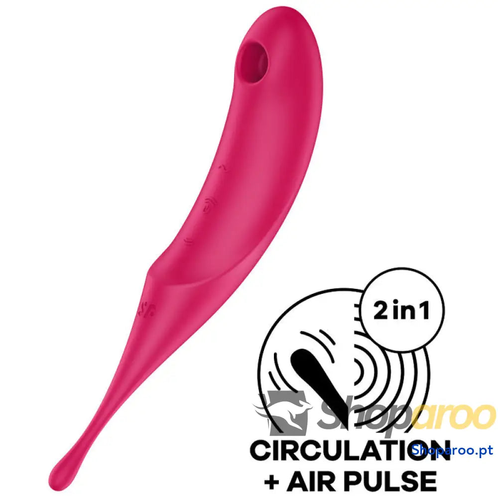 SATISFYER - ESTIMULADOR E VIBRADOR DE PULSO TWIRLING PRO AIR VERMELHO