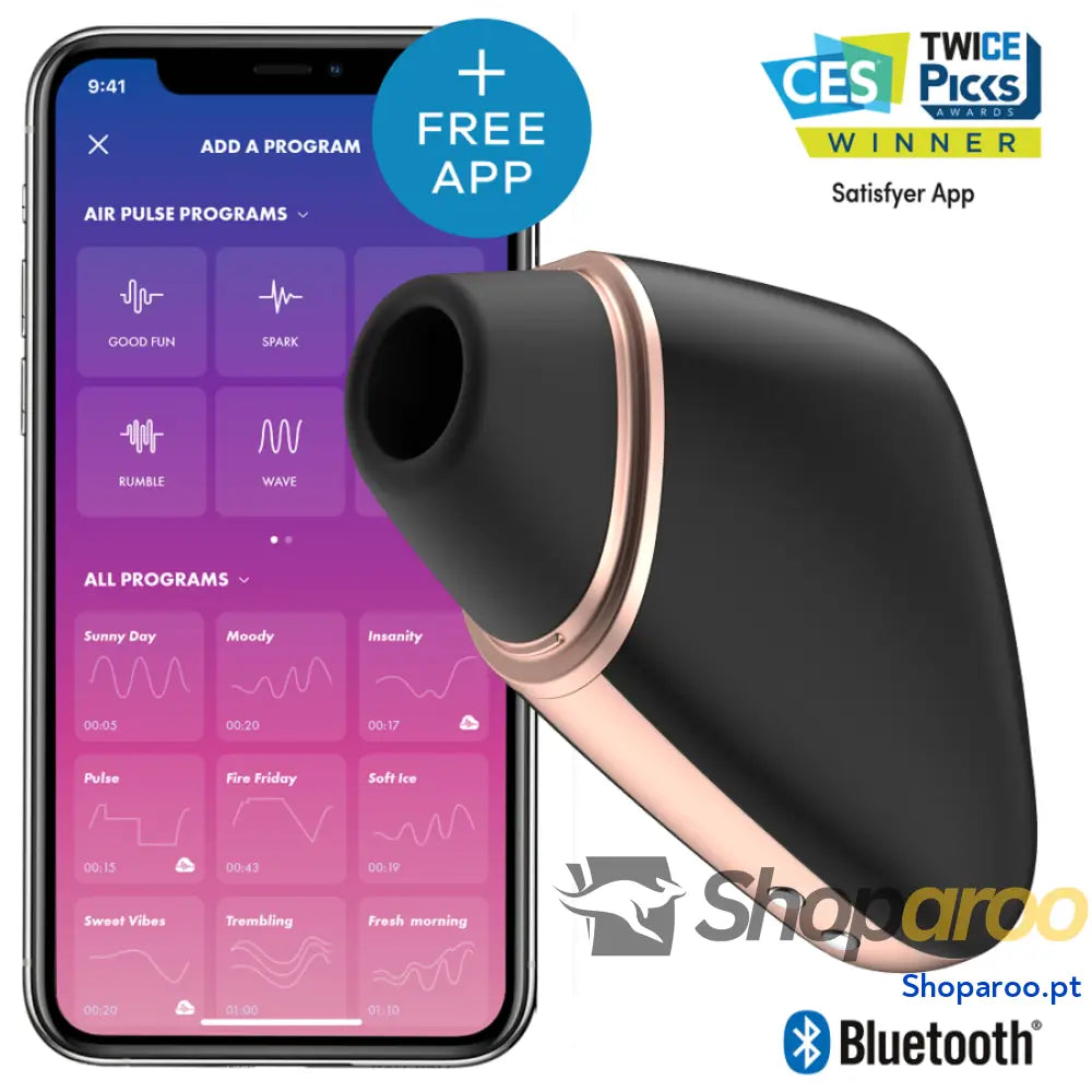 SATISFYER - ESTIMULADOR E VIBRADOR LOVE TRIANGLE PRETO