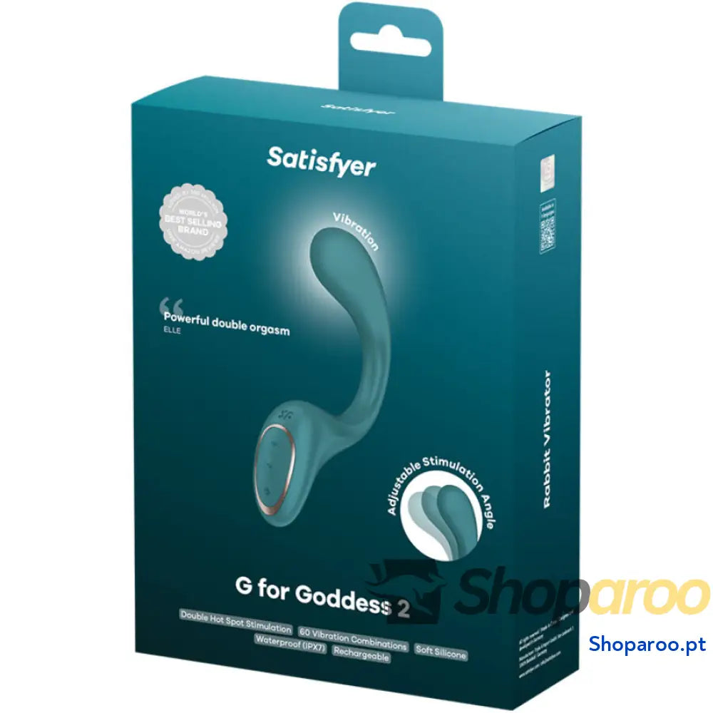 Vibrador SATISFYER G FOR GODDESS 2 VIBRADOR COELHO VERDE com silicone hipoalergênico e motores potentes