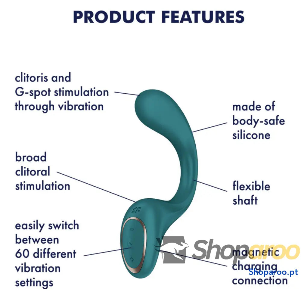 Vibrador SATISFYER G FOR GODDESS 2 VIBRADOR COELHO VERDE com silicone hipoalergênico e motores potentes