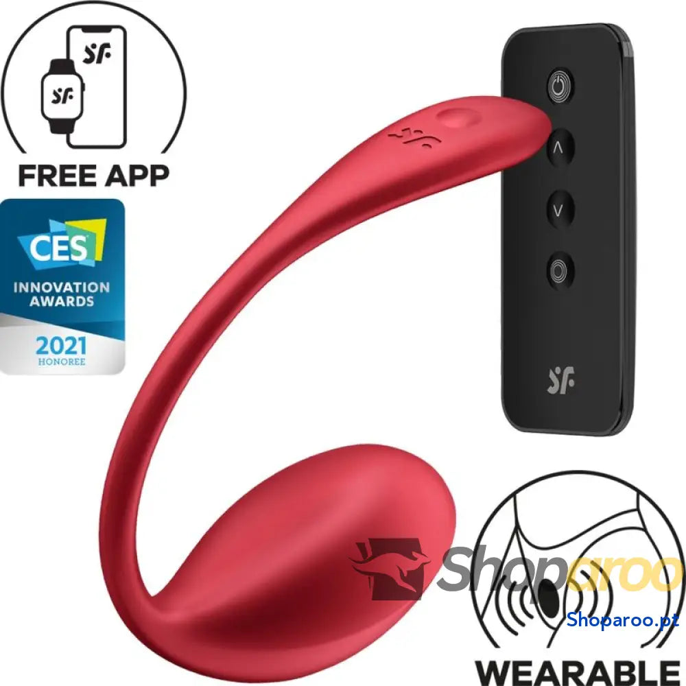 SATISFYER - SHINY PETAL ESTIMULADOR DE CONTROLE REMOTO G POINT VERMELHO APLICATIVO GRATUITO