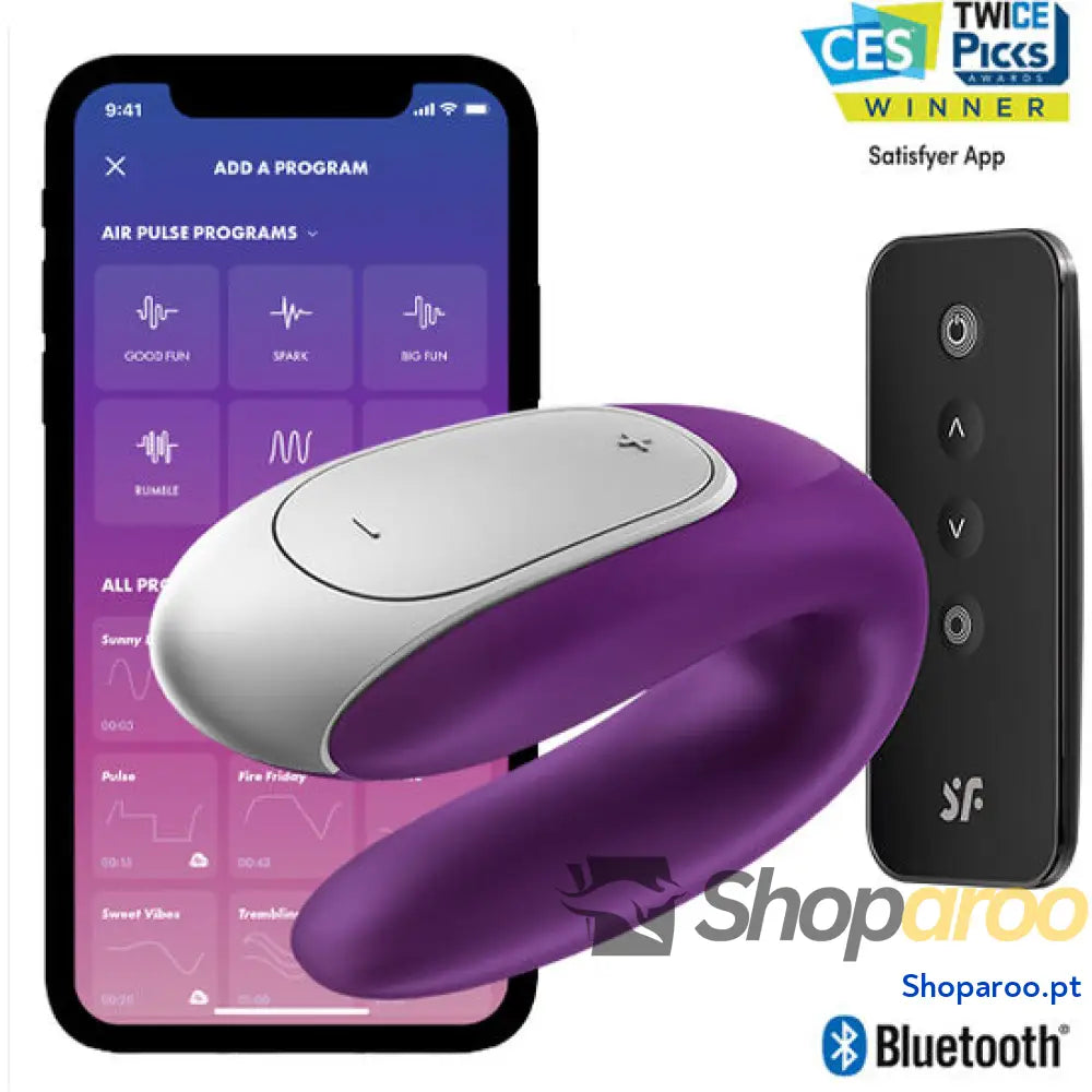 SATISFYER VIBRADOR DOUBLE FUN PARTNER ROXO