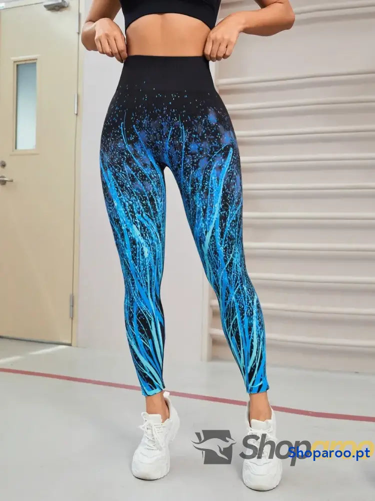 Seamless Printed High Waist Active Leggings