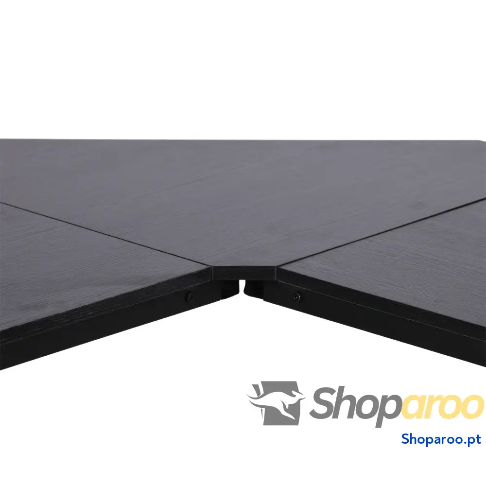 Secretária em Forma de L para Escritório com Estrutura Metal Canto 150x150x76 cm Preto