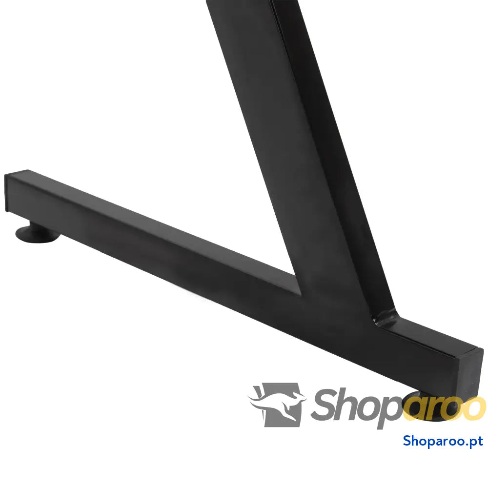 Secretária tipo gaming mesa de escritório com suporte para copos gancho e pés ajustáveis 120x65x74,5 cm preto