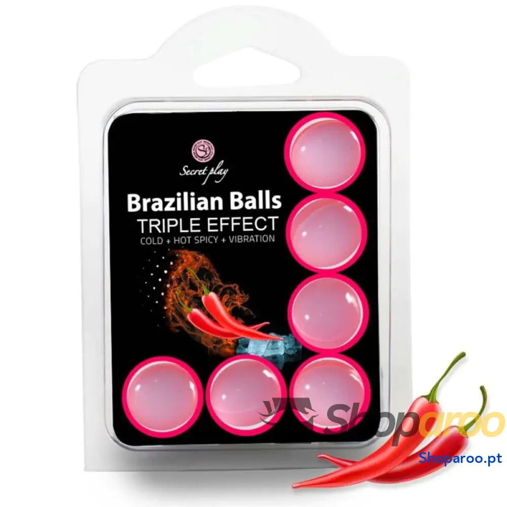 SECRETPLAY - CONJUNTO 6 BOLAS BRASILEIRAS EFEITO TRIPLO