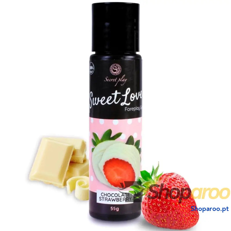 SECRETPLAY GEL DOCE AMOR MORANGO E CHOCOLATE BRANCO 60 ML