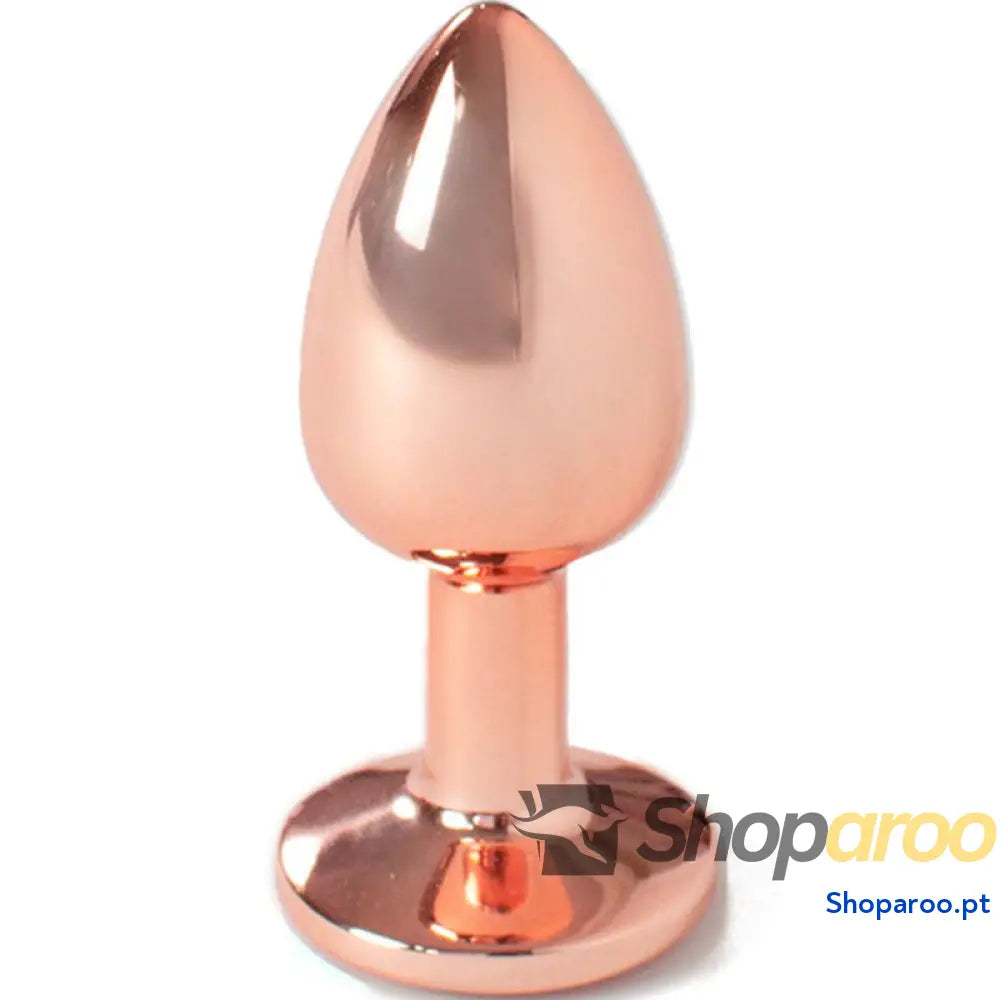 SECRETPLAY - PLUG ANAL DE METAL OURO ROSA TAMANHO PEQUENO 7 CM