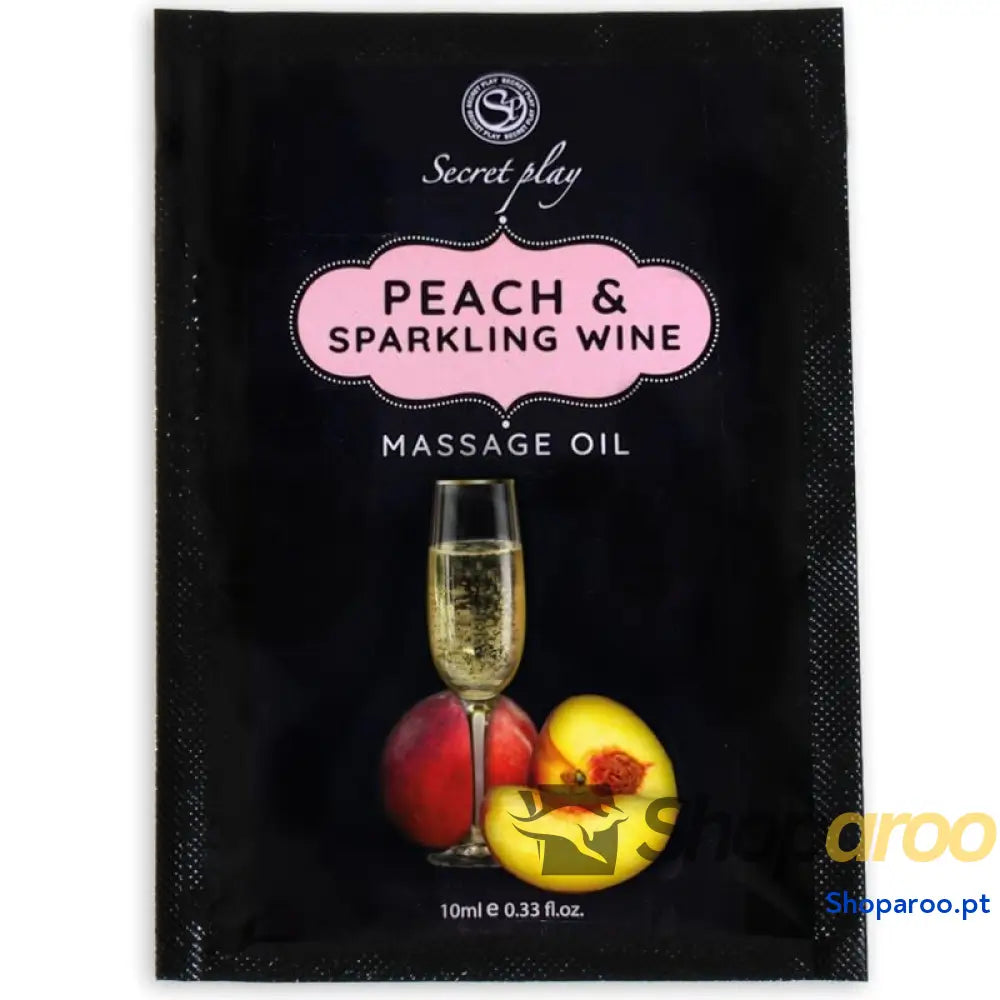 SECRETPLAY - SAQUETA DE ÓLEO DE MASSAGEM PÊSSEGO E VINHO ESPUMANTE 10 ML