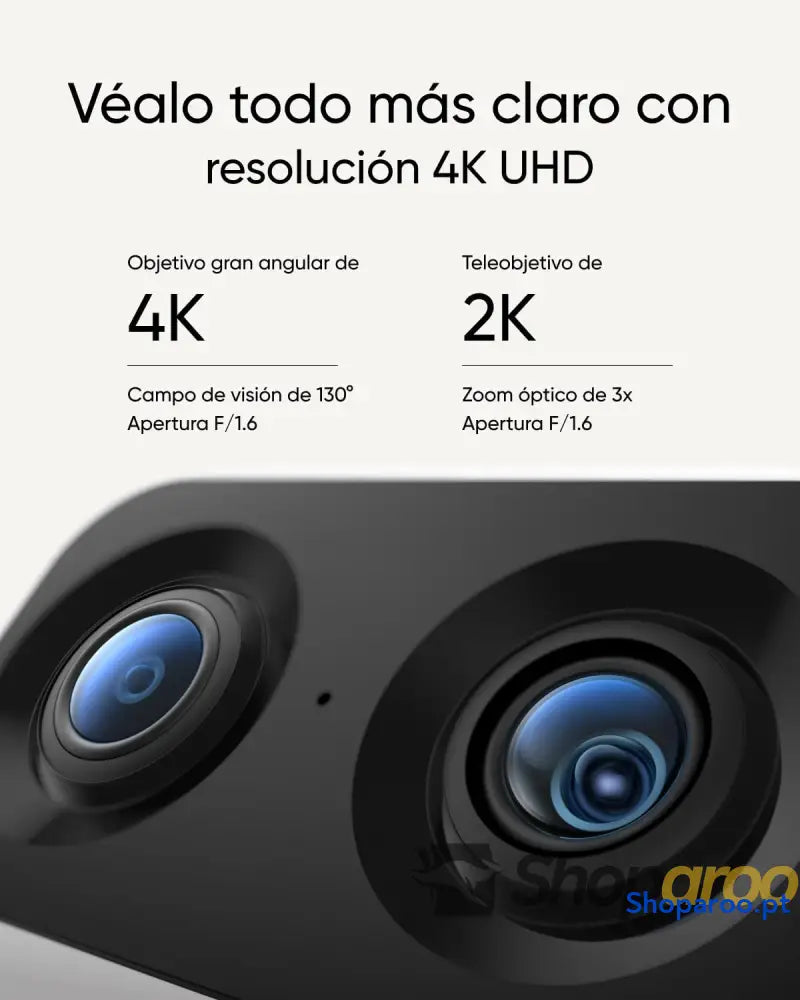 Security Indoor CAM S350 câmara dupla de segurança com resolução 4K UHD zoom 8× e PTZ 360° ideal para monitor