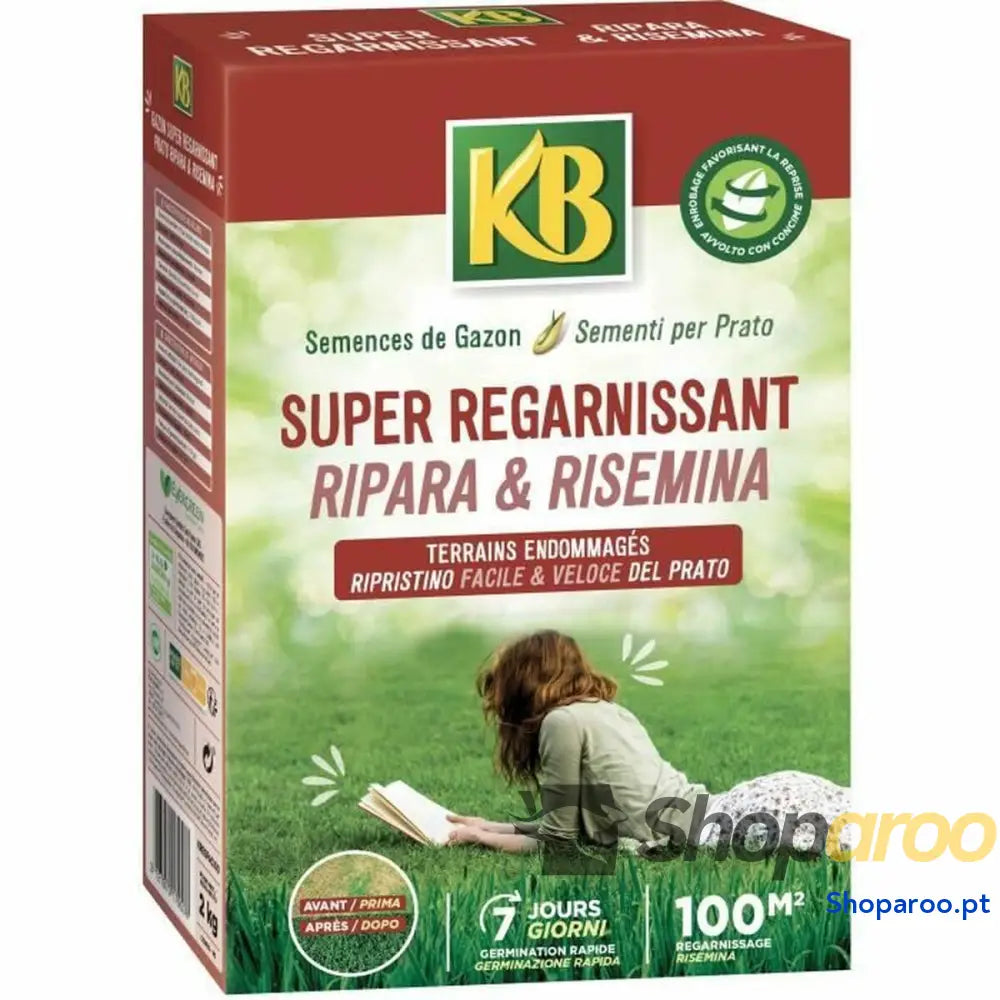 Sementes KB Kregfac100 Relva Rápido 2 Kg 100 m²